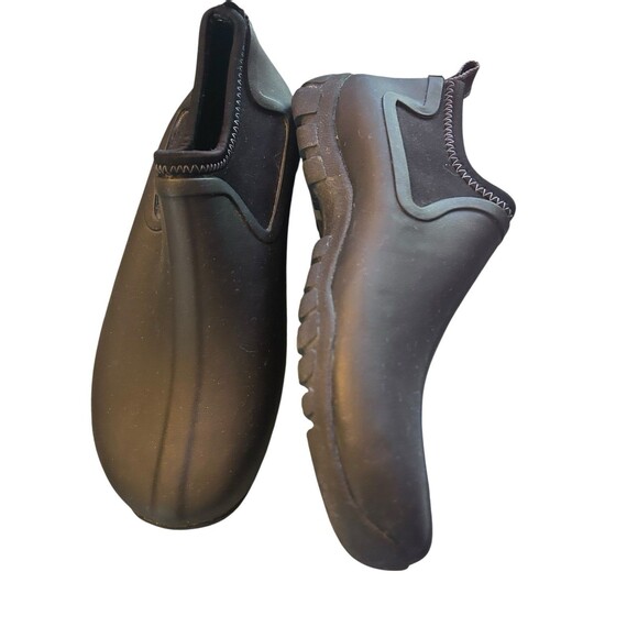 Lands End Rubber Shoes Size 8M Black Slip On Style Waterproof Rain Gardening - Picture 3 of 6